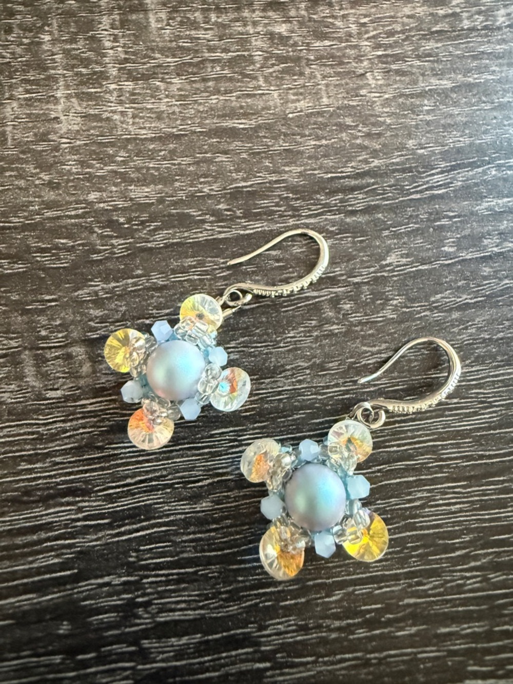 Handcrafted  Crystal  Earrings - ( all elements Swarovski- crystal and pearl)